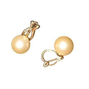Napier Vintage Faux Pearl Clip-On Earrings Gold Tone
